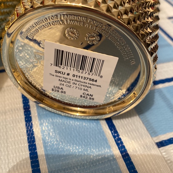 Starbucks 2022 gold chrome tumblers. Small grande & big venti studded NWT (2) - Picture 5 of 6